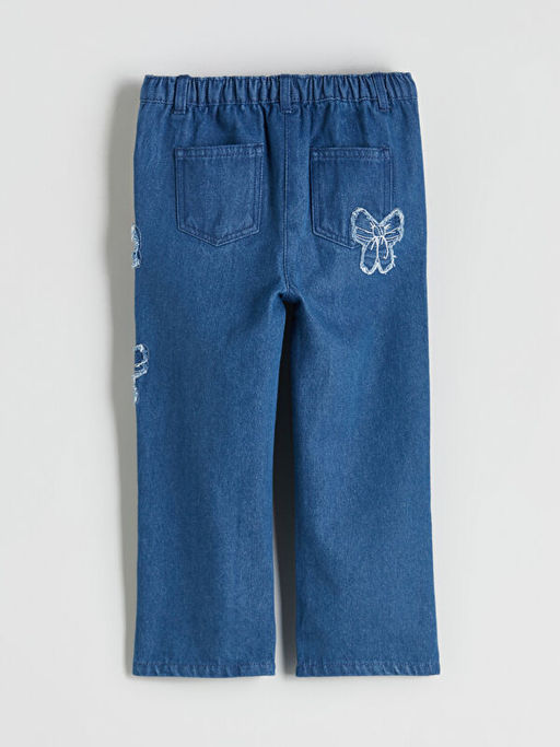 Beli Lastikli Fiyonk Nak??l? K?z ?ocuk Jean Pantolon