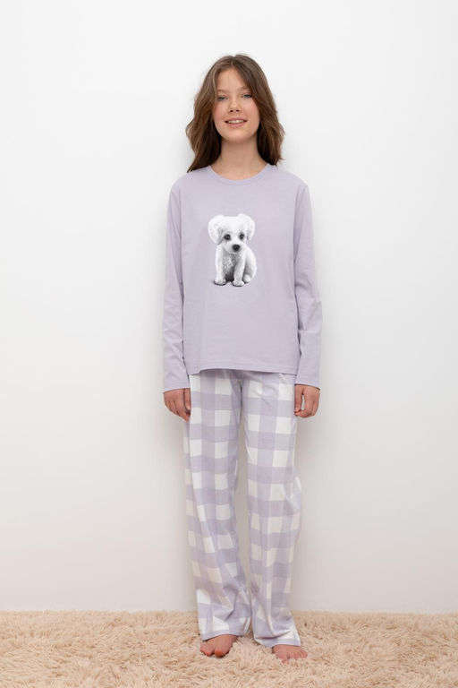 Crockid _ КБ 2830/лепесток орхидеи,клетка виши пижама для дев