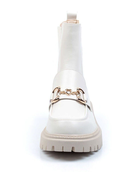 01-5273-2 WHITE Ботинки демисезонные женские (натуральная кожа, байка)