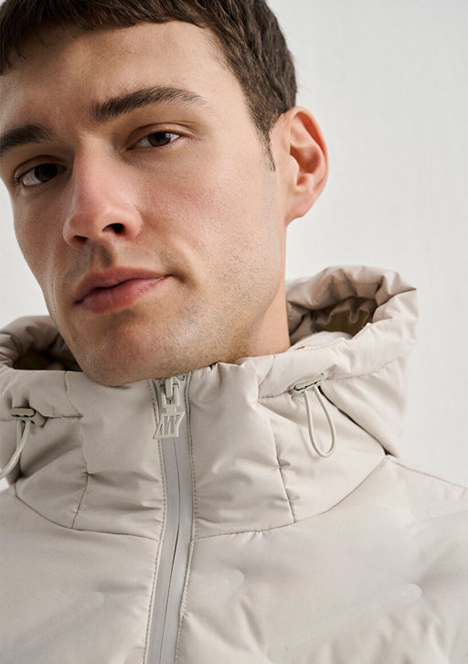 Kapusonlu Bej Ceket - Mavi фото 8