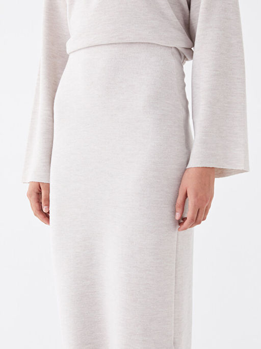 Kad?n Dar Fit D?z Triko Etek