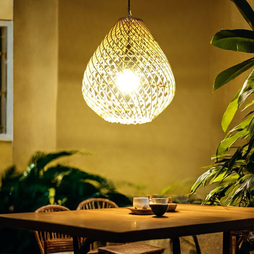 Светильник потолочный из ротанга «Капля», 1×120 Вт, Е27, 22×22×26 см