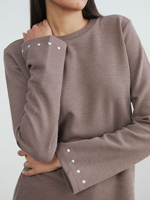 Bisiklet Yaka ?nci Detayl? Bluz