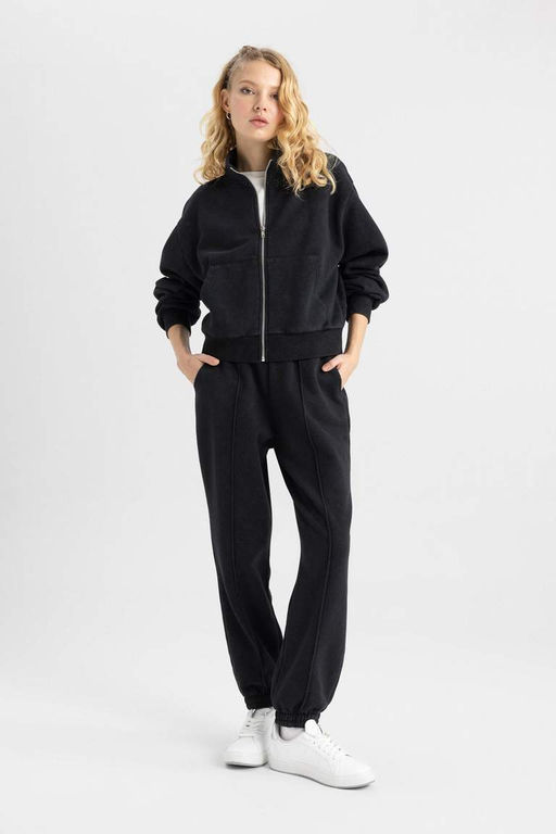 Толстовка на молнии из плотной моющейся ткани с эффектом потертости Cool - Defacto фото 3