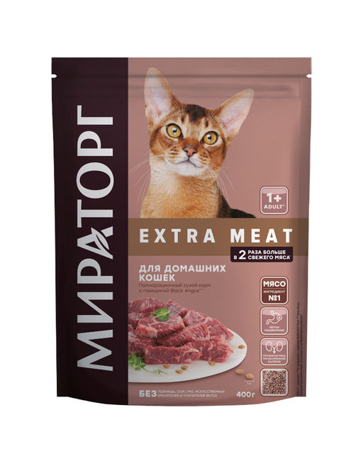 Полнорационный сухой корм "Black Angus" для домашних кошек старше 1 года, с говядиной 1010024148