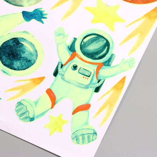 Интерьерная наклейка 3Д TAKE IT EASY «Космос», светящаяся в темноте, 90×30 см