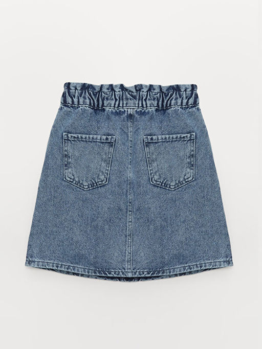 Beli Lastikli Nak??l? K?z ?ocuk Jean Etek - Waikiki фото 2