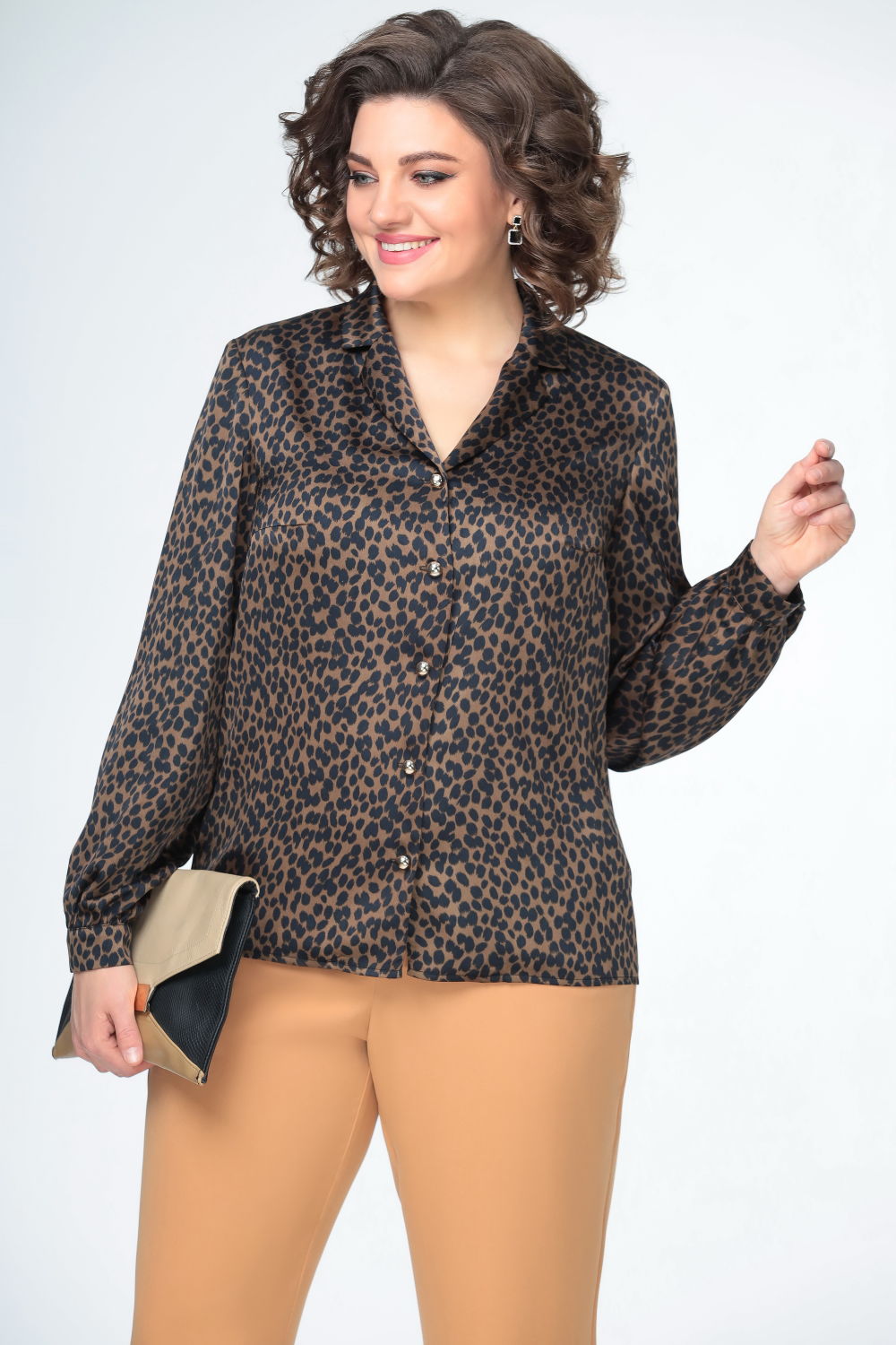 Блуза Swallow 803.2 черный+серебряный узор фото 485