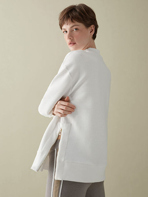 Bisiklet Yaka Oversize Kad?n Sweatshirt Tunik