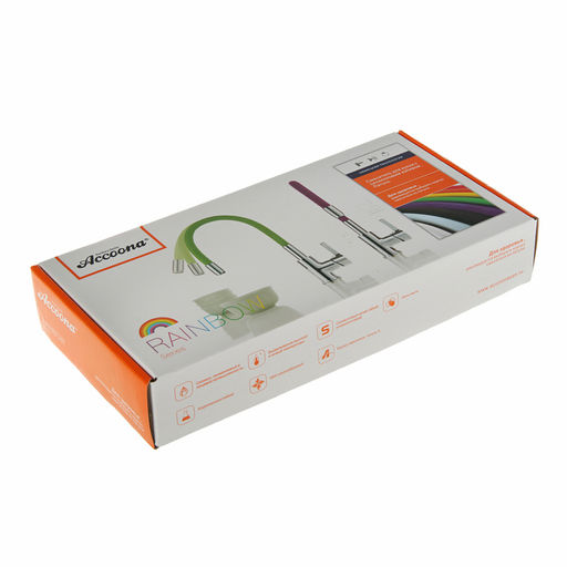 Смеситель для кухни Accoona A9890T, однорычажный, с силиконовым изливом, серый/хром