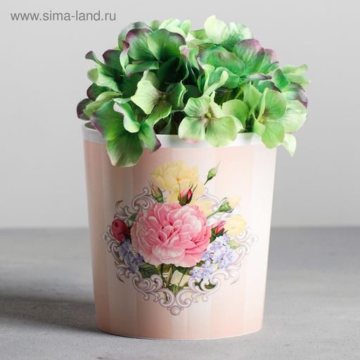 Кашпо для цветов Винтаж, 1.6 л, d=14 см, h=14 см, пластиковое - Дарите счастье фото 4