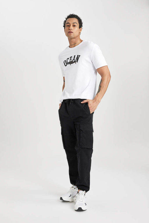 Брюки из габардина Regular Cargo Jogger с карманами-карго - Defacto фото 4