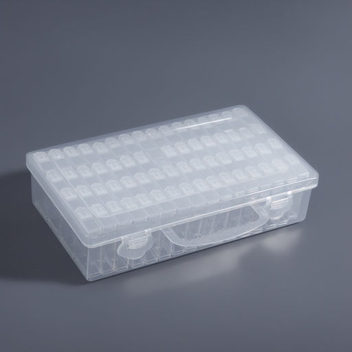 Органайзер для хранения, 64 баночки, 10 мл, 22.3×13×5.5 см, с наклейками, прозрачный