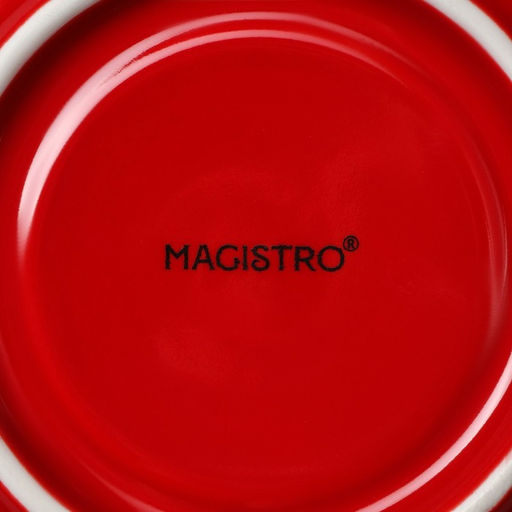 Кофейная пара фарфоровая Magistro Coffee time, 2 предмета: чашка 80 мл, блюдце d=11,5 см, цвет красный  фото 8