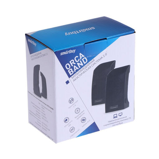 Компьютерные колонки SmartBuy ORCA BAND SBA-1000, 2.0, 2×3 Вт, USB, Jack 3.5 мм, черные