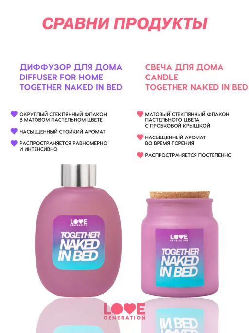 Love Generation Диффузор для дома / Diffuser for home " Together naked in bed"
