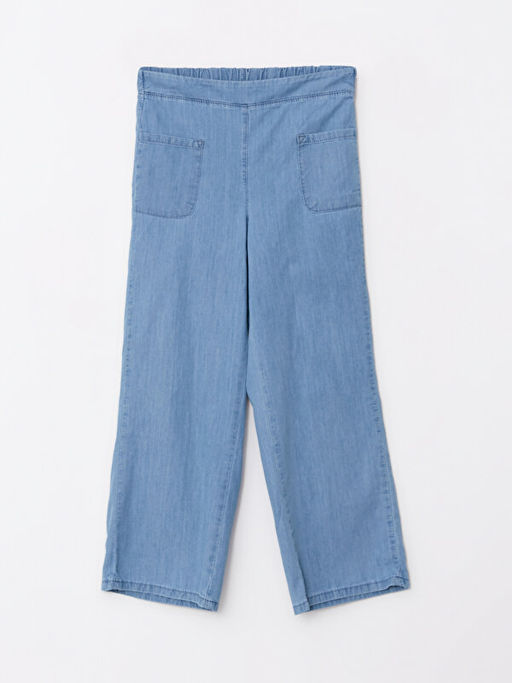 Beli Lastikli K?z ?ocuk Jean Pantolon
