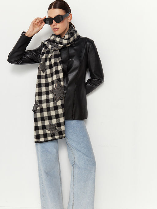 в составе ШЕРСТЬ и КАШЕМИР Большой, мягкий, теплый  двусторонний палантин - Tantino фото 3