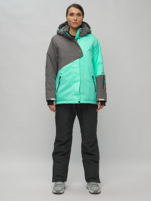 Горнолыжный костюм женский большого размера бирюзового цвета 02278Br - Chunmai фото 2