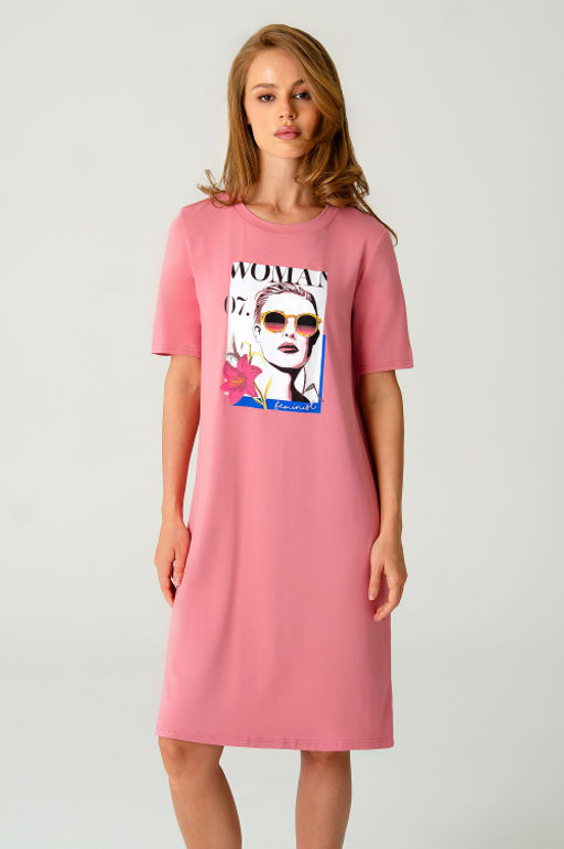 Арт. 8608 Туника женская 42-50 (5 шт) Цвет:коралловый - Калинка фото 13