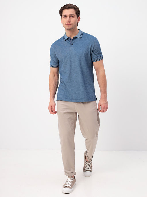 Джемпер мужской с воротником поло короткий рукав GREG G144V-PH4-OZ2 (голубой) фото 2