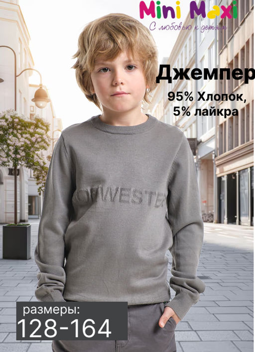 Джемпер Norwester 33-8104 серый - Mini maxi фото 7