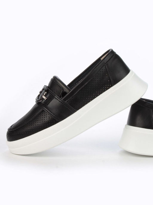 03-PDD169-6 BLACK/WHITE Полуботинки женские (натуральная кожа) - Фабричный китай фото 13