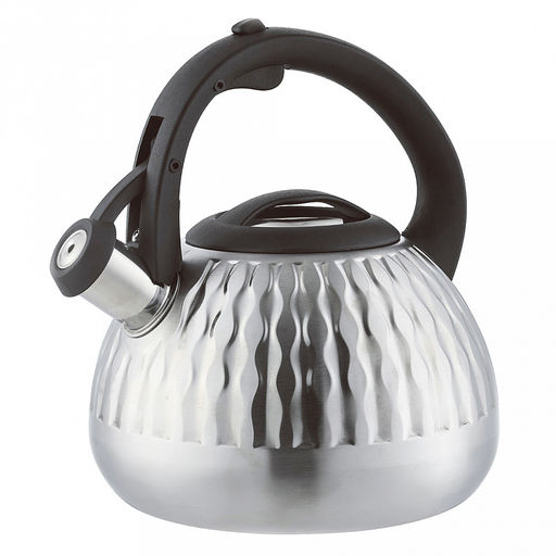 Чайник из нержавеющей стали Zeidan 3л, со свистком, индукционное дно, курковый механизм, матовая полировка корпуса, фиксированная бакелитовая ручка (Китай) Подходит для всех видов плит, включая индукционную!