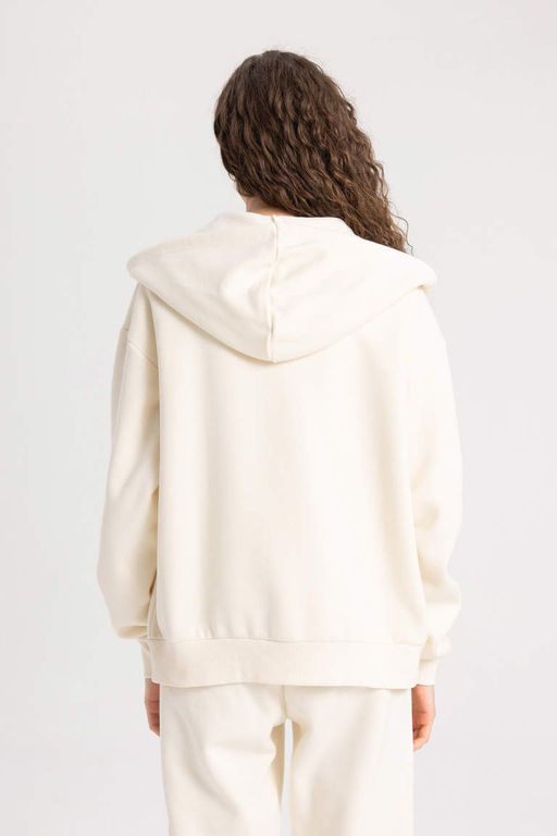 Толстовка на молнии с капюшоном Relax Fit - Defacto фото 6