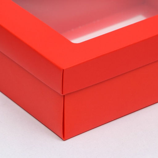 Цена за 5 шт. Коробка складная Красная, с окном, 21 х 15 х 7 см - UPAK LAND фото 3