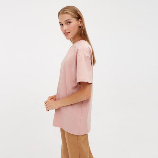 Футболка женская MINAKU OVERSIZE FIT, бежевая, размер 52