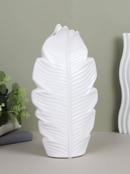Ваза Листок 27,5 см / 58553-2W /уп 24/белая - Галеонтрейд фото 2