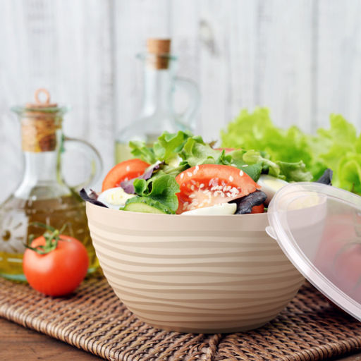 Цена за 2 шт. Чаша "Оазис" 4л (с крышкой) (бежевый) М8405