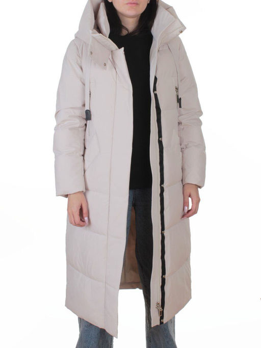 A8356 BEIGE Пальто зимнее женское (200 гр. холлофайбер)