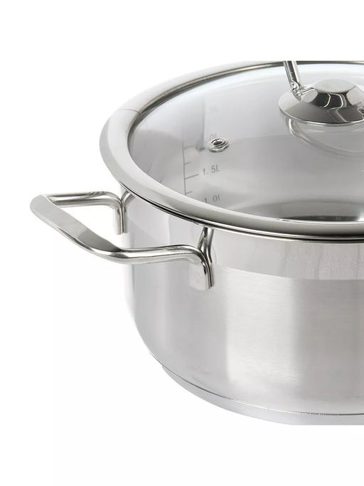 Кастрюля 4л из нержавеющей стали со стекл. кр., 22х11см (R-40) /Rashel/  фото 4