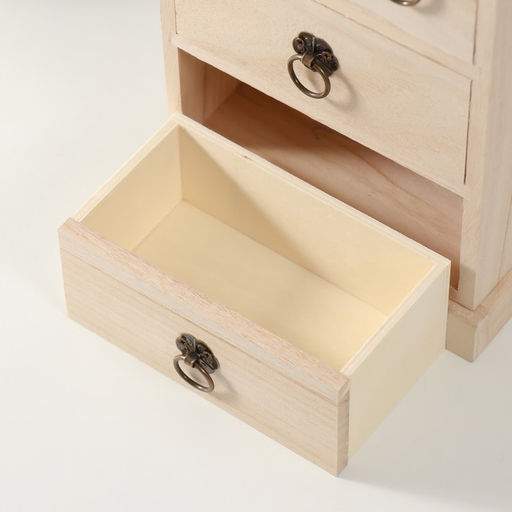 Шкатулка для росписи дерево «Комод 4 ящика», для творчества, декора, 22×15×8.2 см