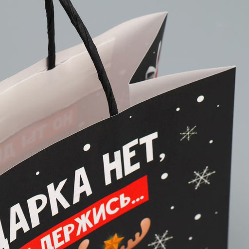 Пакет подарочный крафтовый Держись, 22 22 11 см - Дарите счастье фото 5