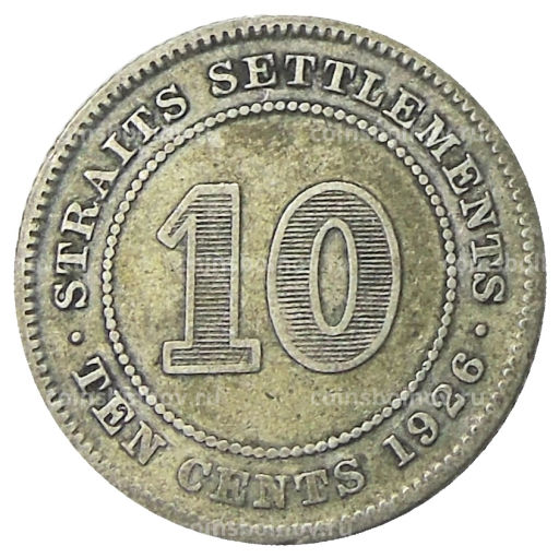 10 центов 1926 года Стрейтс Сетлментс