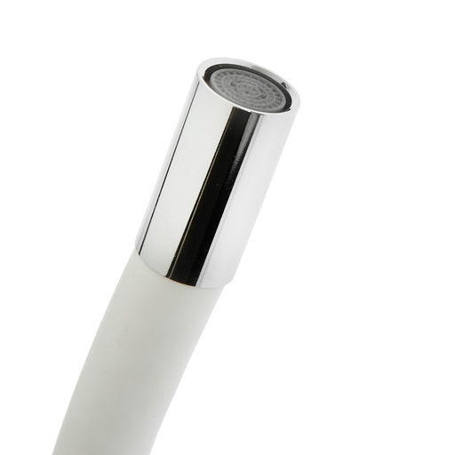 Смеситель для кухни ZEIN Z2752, гибкий излив, картридж 35 мм, нержавеющая сталь, белый/сатин