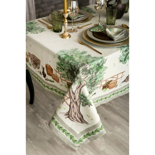 Набор кухонный «Этель» Olivia, скатерть 180×145 см +/- 3 см, салфетки 40×40 см - 8 шт., 100% хлопок