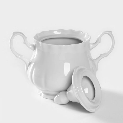 Сахарница Добрушский завод «Романс», 550 мл, фарфор, белая