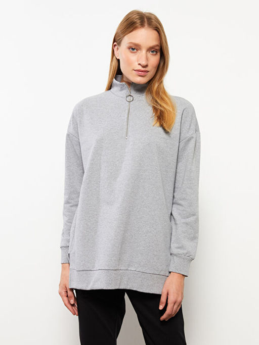 Dik Yaka D?z Uzun Kollu Kad?n Pijama ?st