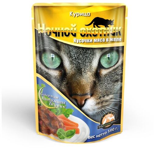 Ночной охотник пауч 100 г. Курица желе 1/24 4607026706761