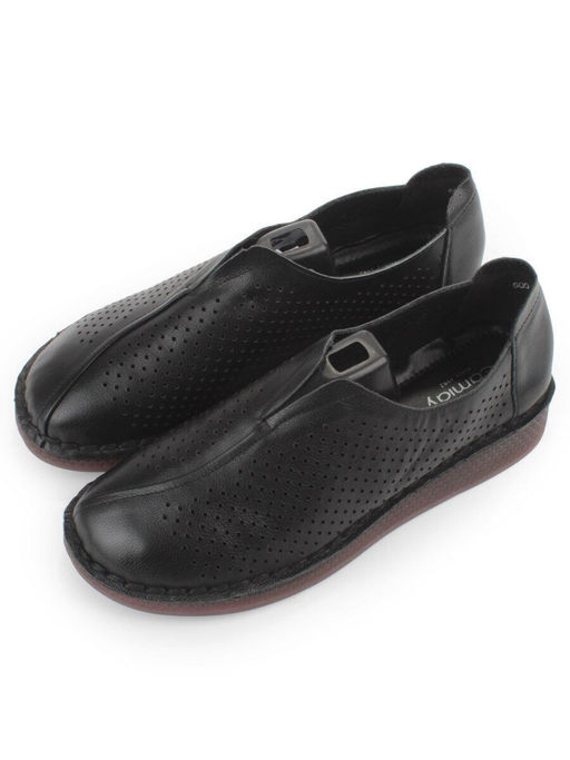 03-5001-1 BLACK Полуботинки женские летние (натуральная кожа) - Фабричный китай фото 3