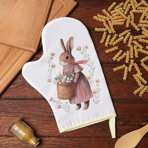 Варежка-прихватка «Доляна. Зайчиха», 20×28 см, 35% хлопок, 65% п/э, ватин 250 г/м²