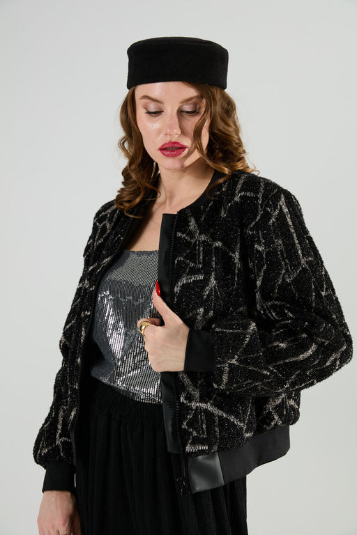 Бомбер NIKVA н435-2 чёрная геометрия  фото 5