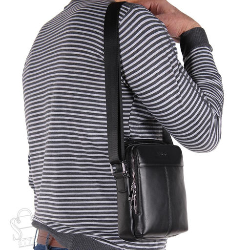 Сумка мужская кожаная 1927BSDH black Heanbag в Новосибирске