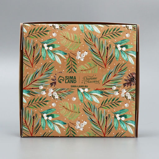 Цена за 5 шт. Коробка под 9 конфет «С Новым годом», эко, 14.5×14.5×3.5 см