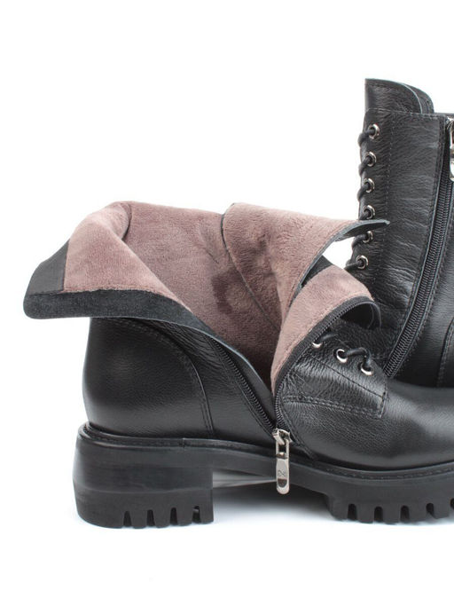 01-GZ6253-G71-N11 BLACK Ботинки демисезонные женские (натуральная кожа, байка) - Фабричный китай фото 4