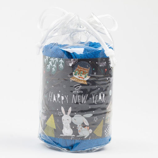 Полотенце подарочное Этель Happy new year индиго, 50х90см, 100% хлопок, 340 г/м2  фото 5